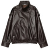 Faux Leather Cropped Bomber Jacket